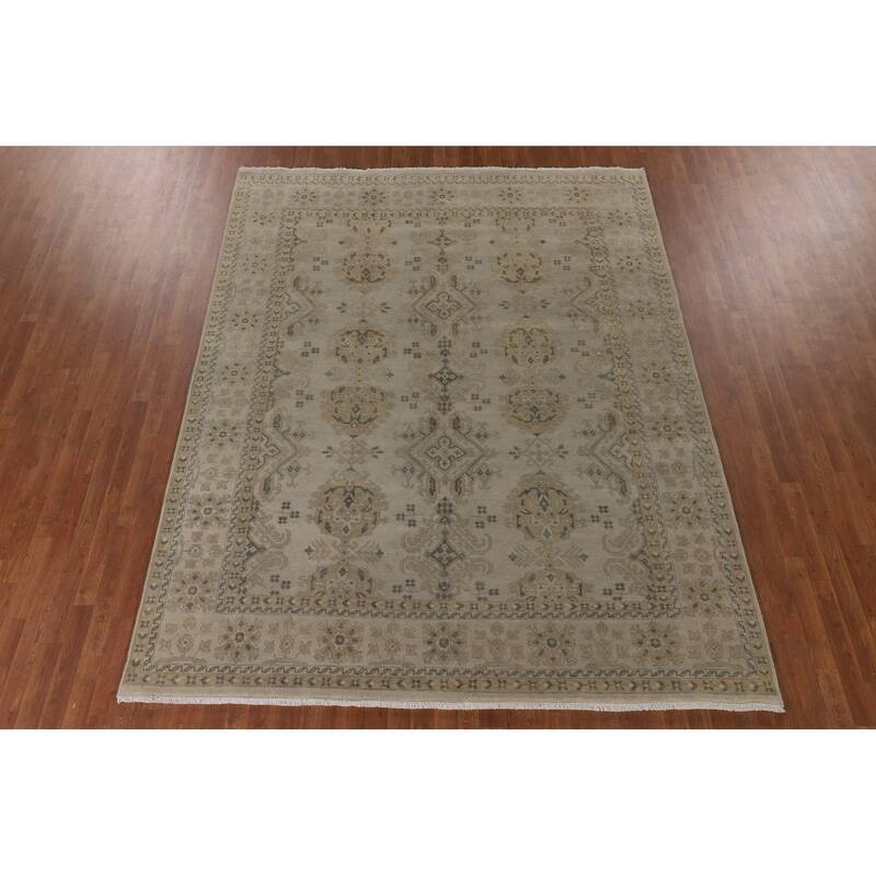 All-Over Oushak Oriental Area Rug Handmade Wool Carpet - 7'11" x 9'11"