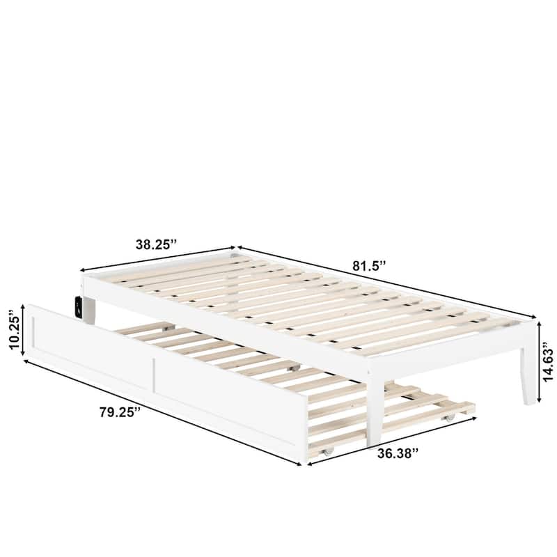 Colorado Bed with USB Turbo Charger and Twin Extra Long Trundle