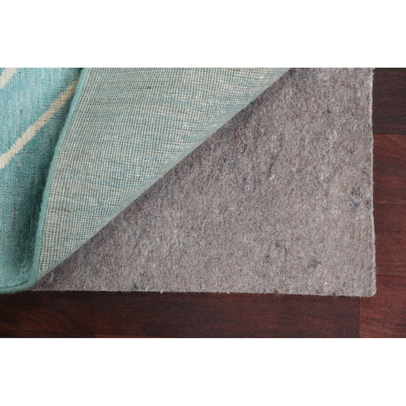 Turquoise Moroccan Vegetable Dye Oriental Wool Area Rug Hand-knotted - 6'4" x 9'8"