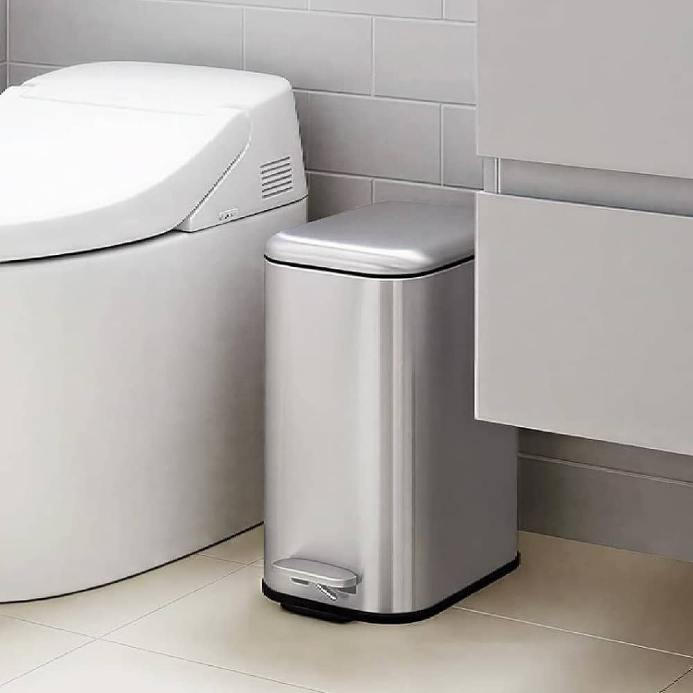 3.72 Gallons Trash Can, Step Garbage Can for Bathroom, Bedroom, Office, Kitchen