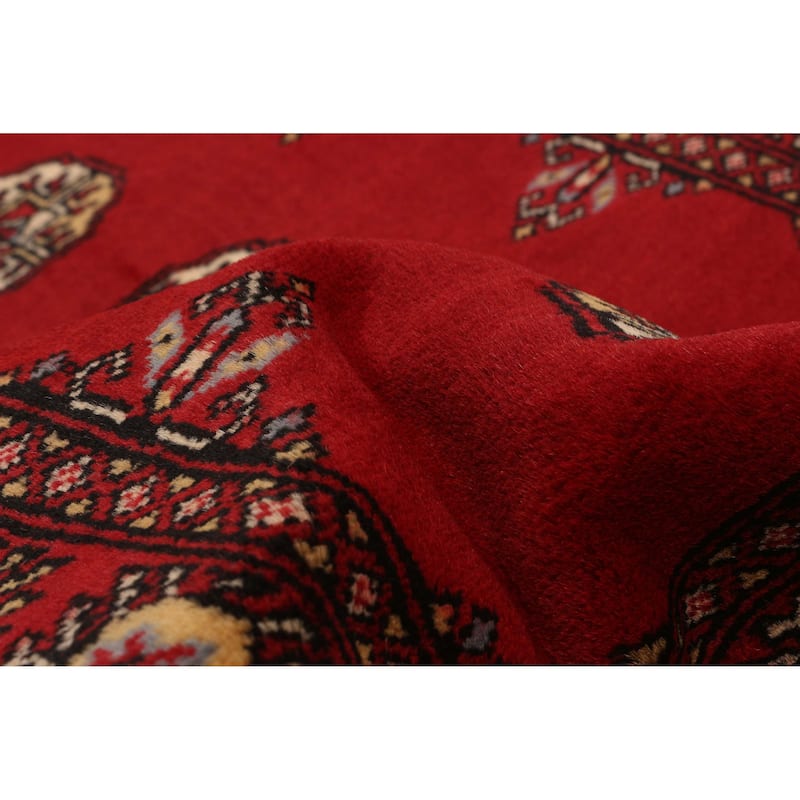 ECARPETGALLERY Hand-knotted Peshawar Bokhara Red Wool Rug - 2'7 x 6'5