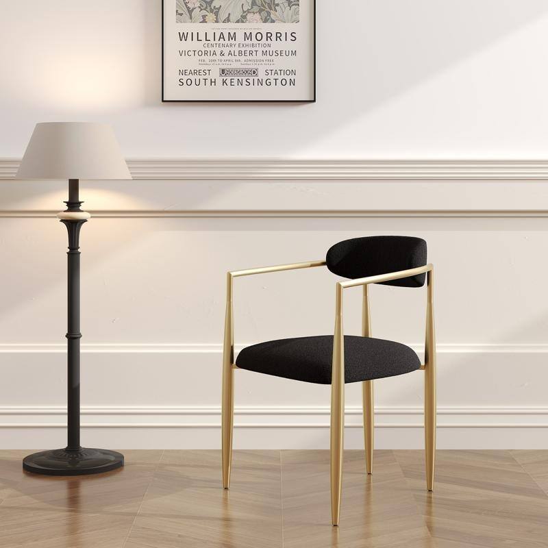 Modern Fabric Upholstered Back Armchair Dining Chair (Set of 2)