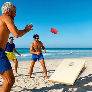 1/2pcs 4'x2' Solid Wood Cornhole Game Board Set with 8 Bean Bags