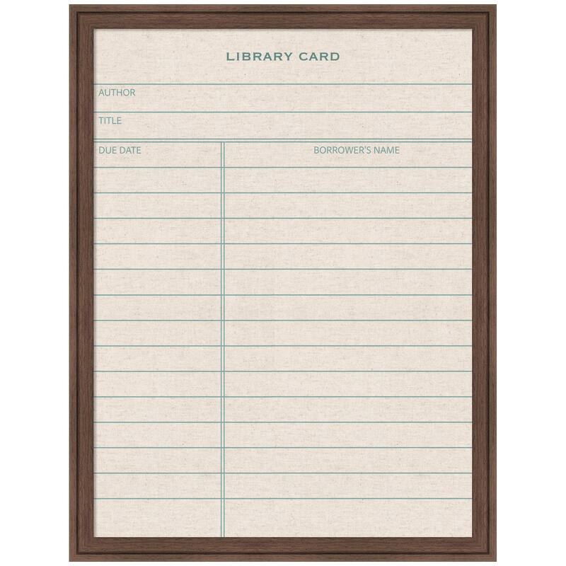 Kate and Laurel Framed Fabric Pinboard Linen Library Card Wall Organization - 20 x 26 - Brown