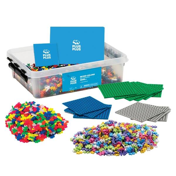 slide 2 of 6, Plus-Plus Plus-Plus School Set, Assorted Colors, 3600 Pieces with 12 Baseplates Multi - STEM - Kids