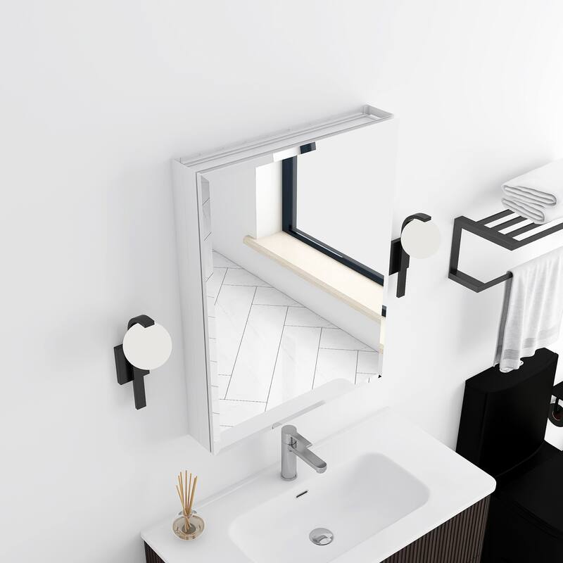 Rectangular Aluminum Medicine Cabinet with Mirror