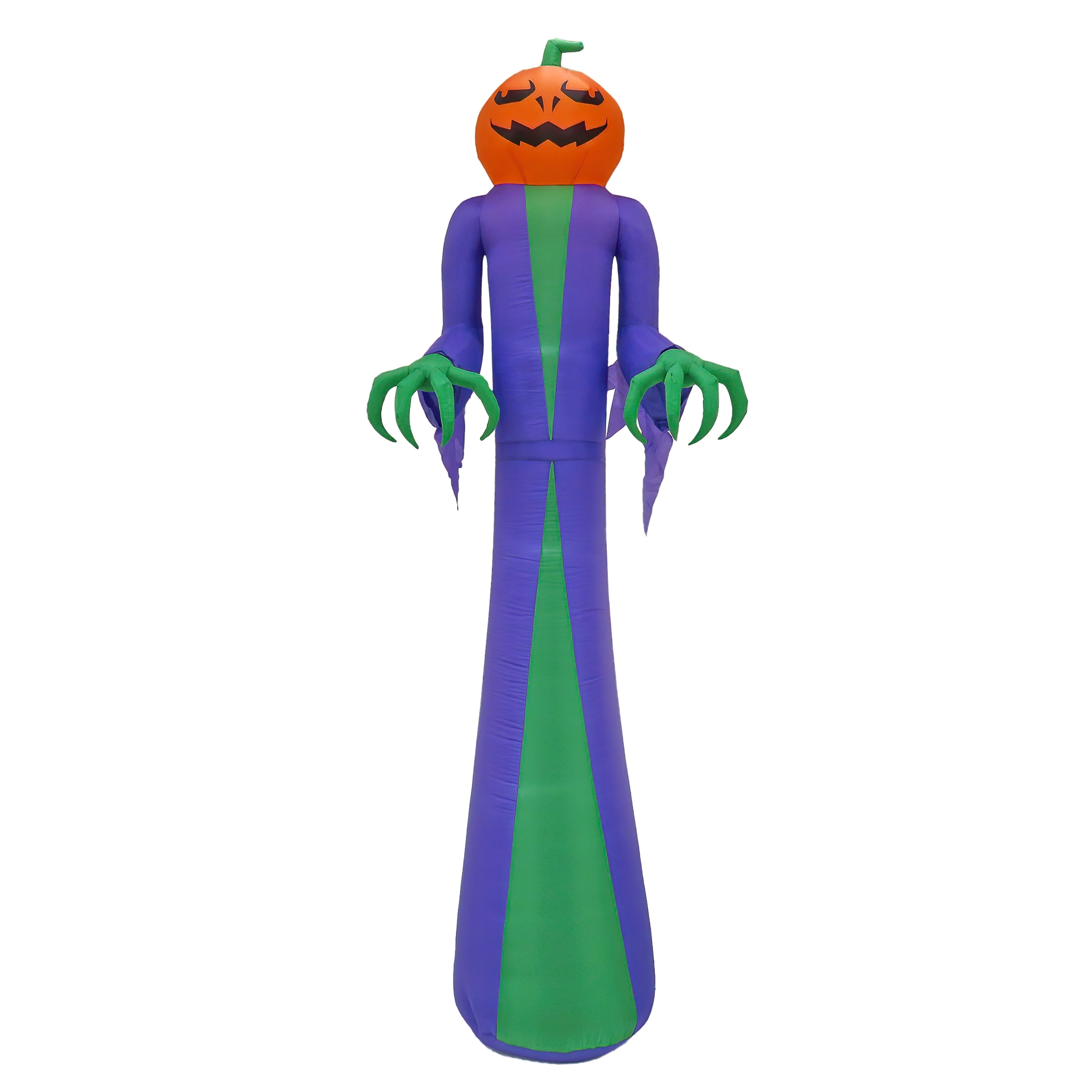 National Tree Company 12 ft. Inflatable Halloween Pumpkin Ghost, 4 White LED lights- UL