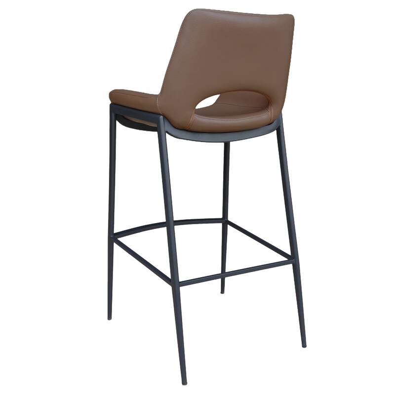 Contemporary Faux Leather and Metal Dining Chair, Set of 6