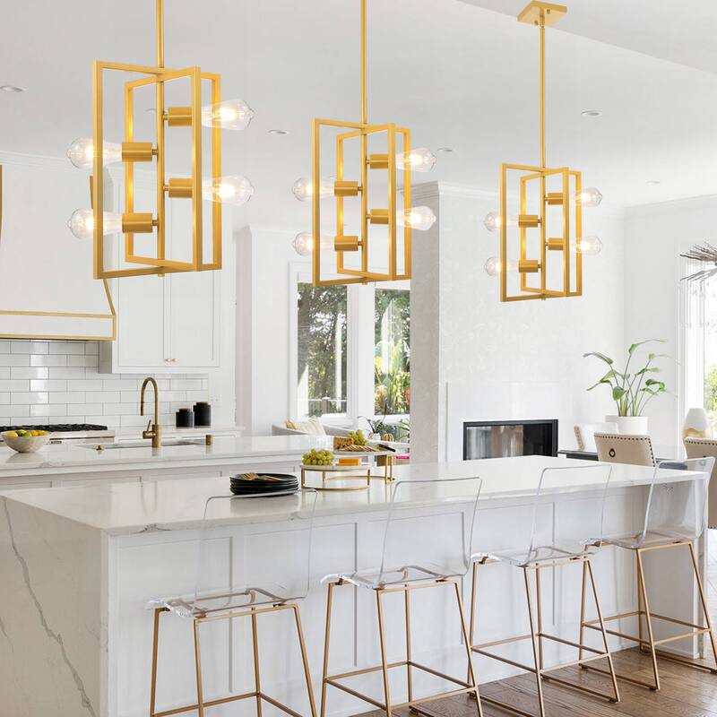 Pendant Light Fixture 4 Lights Candle Chandelier Rustic Industrial Metal Ceiling Light