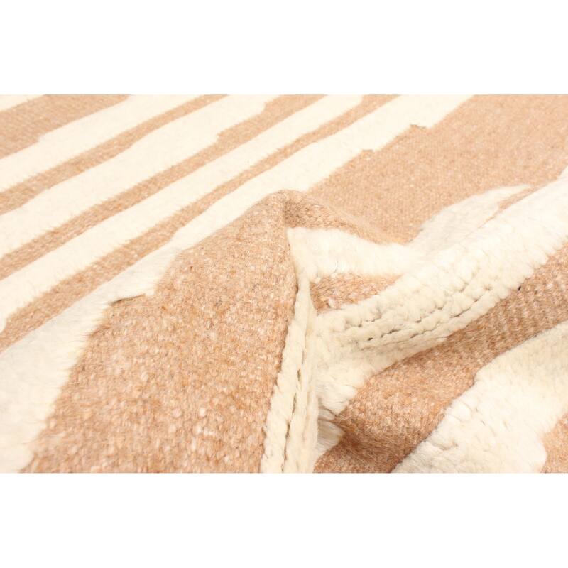 ECARPETGALLERY Hand-knotted Tangier Brown Wool Rug - 5'0 x 8'2