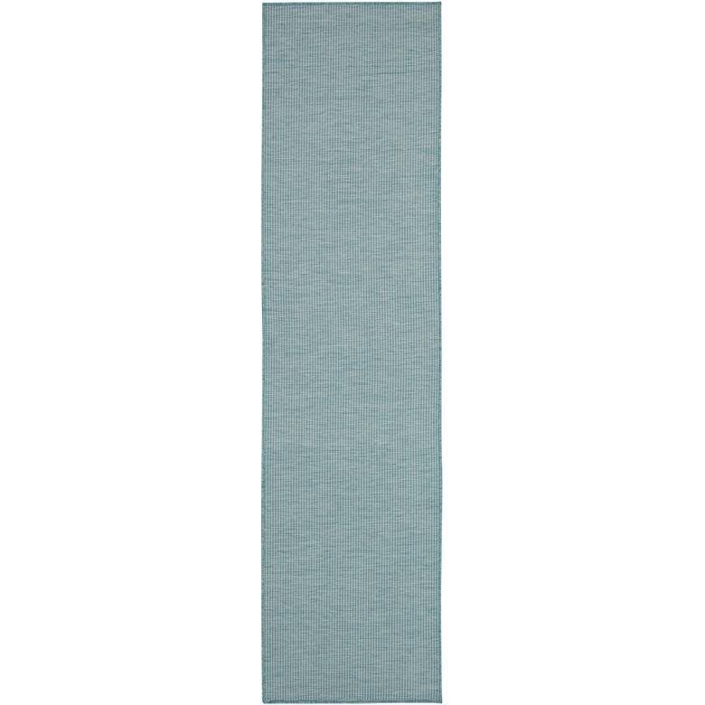Nourison Selerno Indoor/Outdoor Solid Area Rug - 2'2"x8' - Aqua