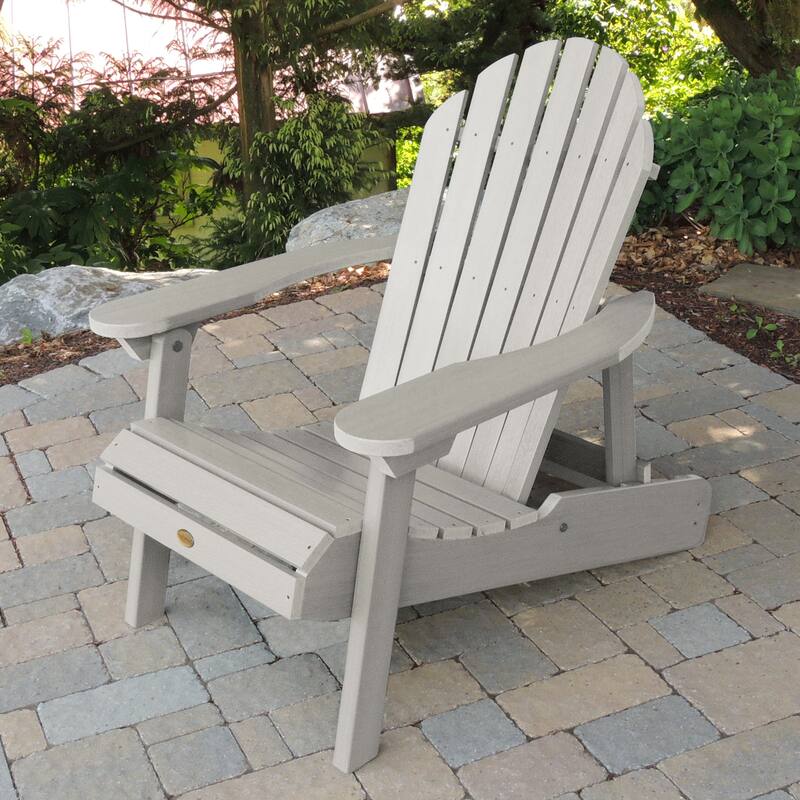 Eco-friendly Synthetic Wood Folding and Reclining Adirondack Chair