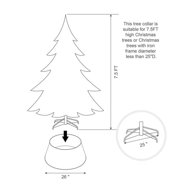 Glitzhome Christmas Metal Diecut Snowflake Tree Collar with Lights