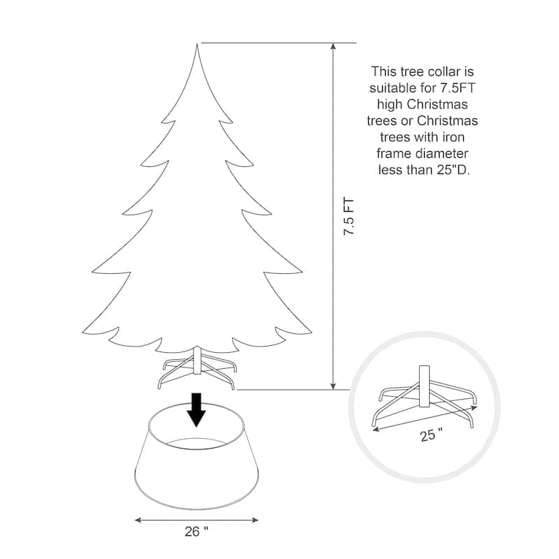 Glitzhome 6FT/7.5FT/9FT/11FT Snow Flocked Pre-lit Artificial Fir Christmas Trees