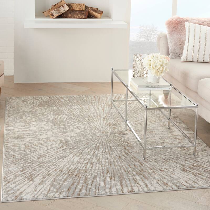 Inspire Me! Home Décor Metallic Modern Abstract Area Rug