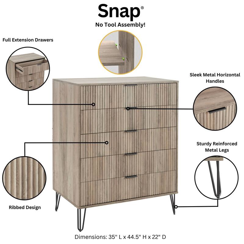 Manhattan Comfort 2-Piece Dumbo Modern Multi Drawer Dresser Set
