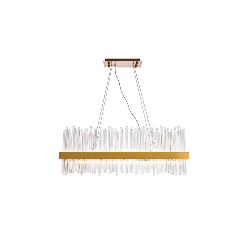 Gold Chandelier Clear Crystal - 36-Inch