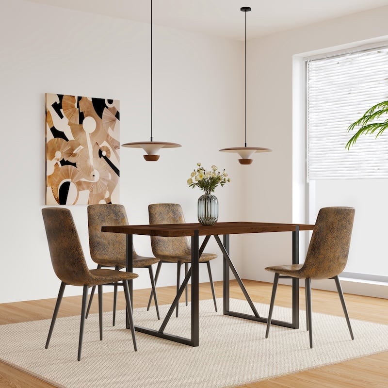 55"Rustic Industrial Rectangular Dining Table For 6 Person