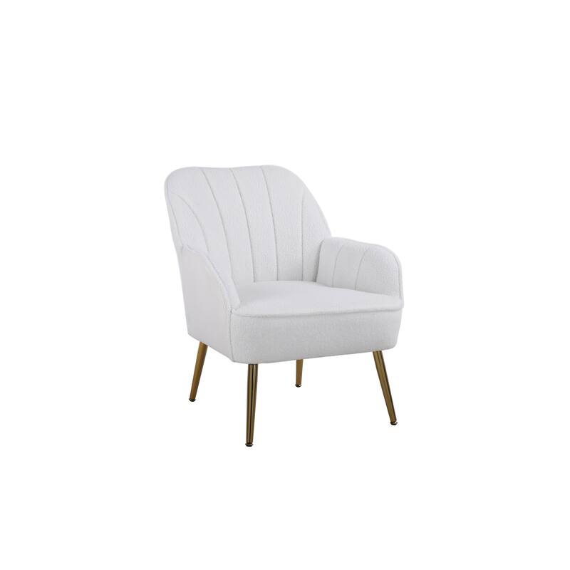 Teddy fabric Ivory Accent Chair