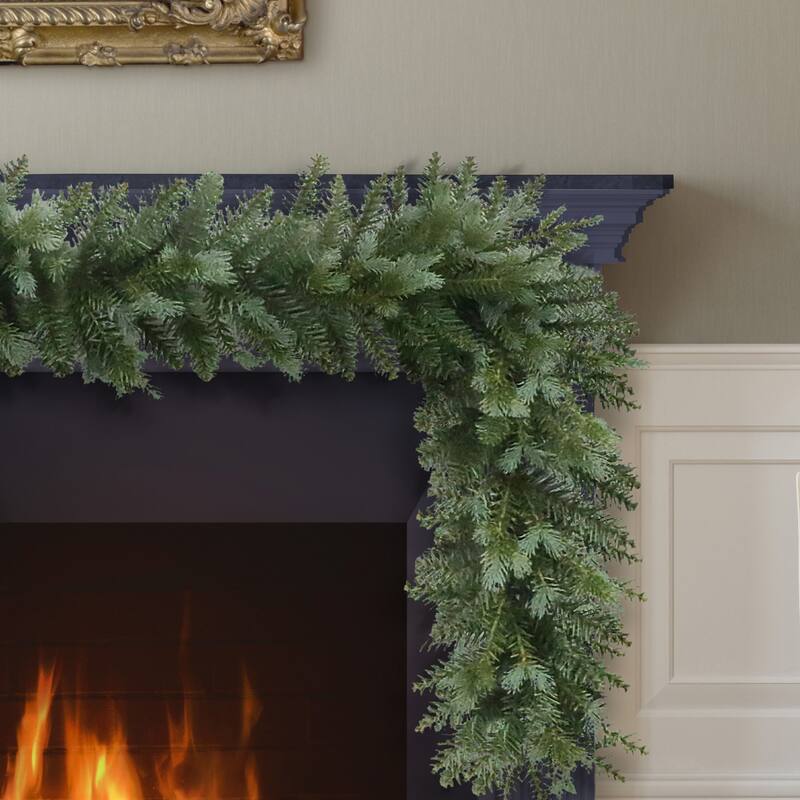 Puleo International 9' x 10" Artificial Linden Fir Christmas Blue/Green Garland