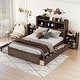 preview thumbnail 21 of 32, Full Size Storage Platform Bed with Trundle and Pull-Out Shelves, White