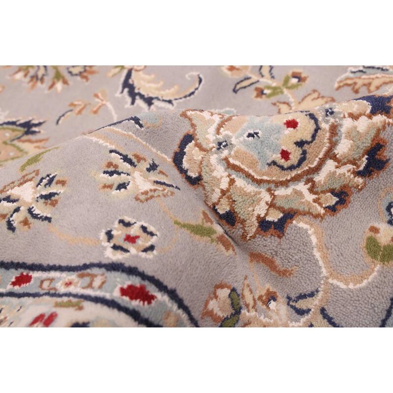 ECARPETGALLERY Hand-knotted Nain Grey Silk, Wool Rug - 9'0 x 12'2