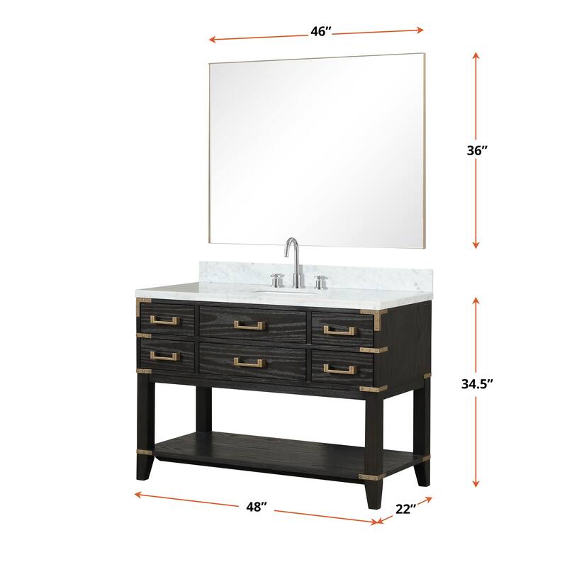 Lexora Norwalk Bath Vanity and Carrara Marble Top