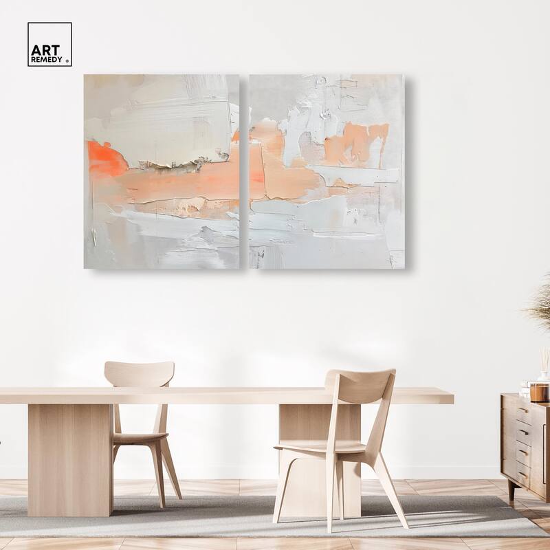 Orange Mist Halo Canvas Set of 2 by Art Remedy, Gallery Wrapped