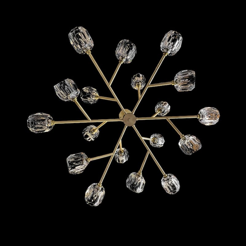 Brass Sputnik Modern Crystal Chandelier 43 in Wide 18 Lights