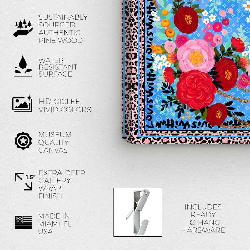 Wynwood Studio Canvas Fashion and Glam Spring Gala Blue and Modern & Contemporary Wall Art Canvas Print