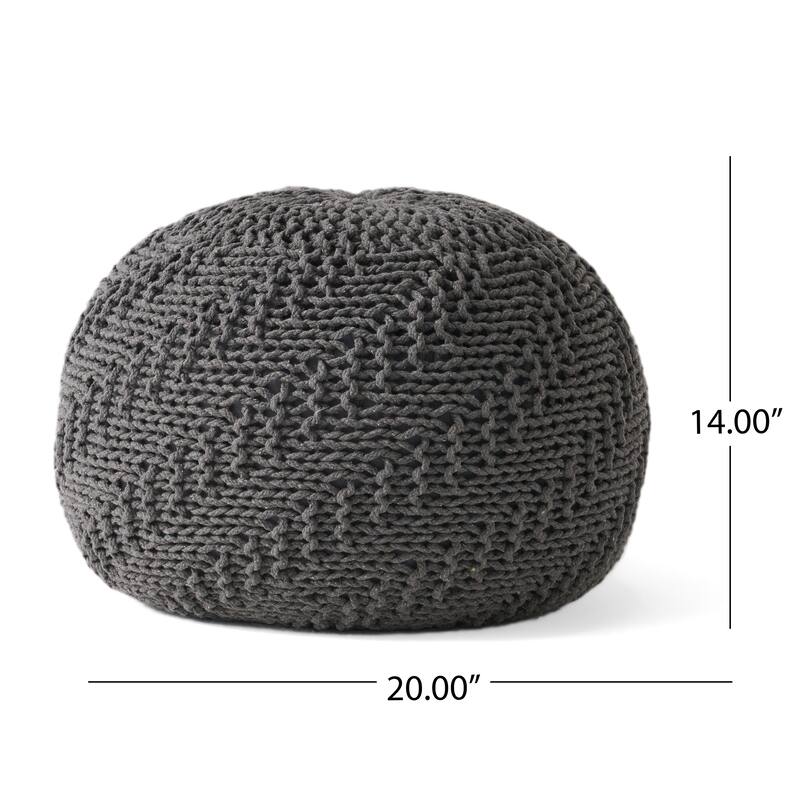 Hazel Knitted PET Yarn 20 x 20 Round Pouf