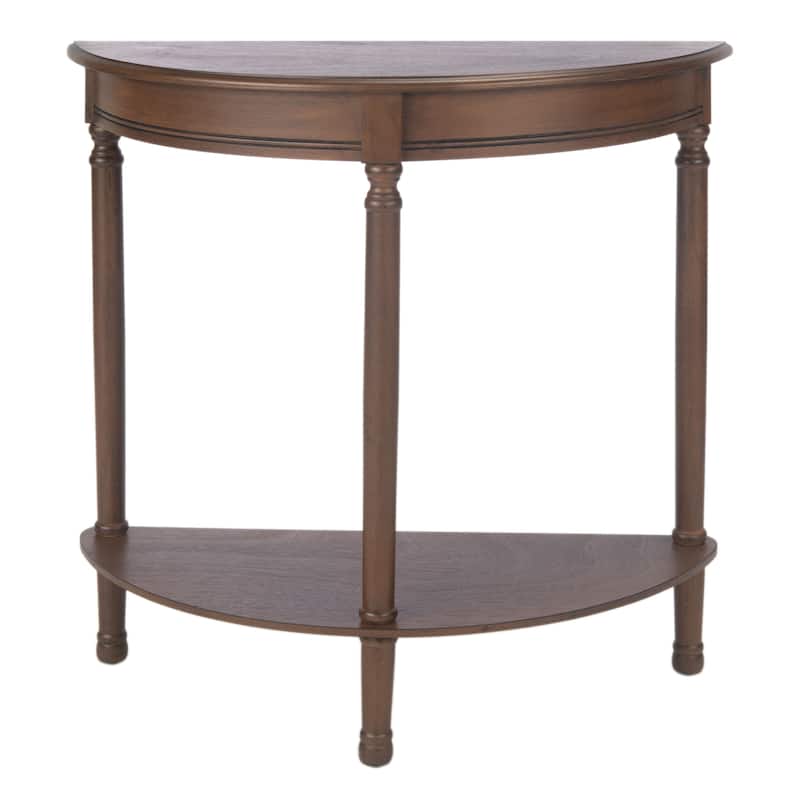 SAFAVIEH Veva Half Moon Console Table - 28" W x 11.8" L x 28" H - 28Wx12Dx28H - Brown