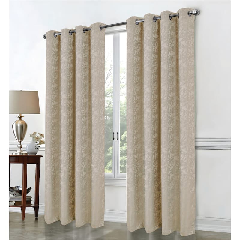 Calypso Shimmer Jacq Grom Panel 90" Grey - Taupe