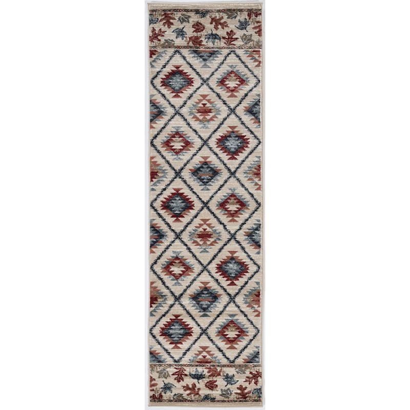 Porch & Den Pines Ivory Bear Rug - 2' x 7'7" Runner - Ivory