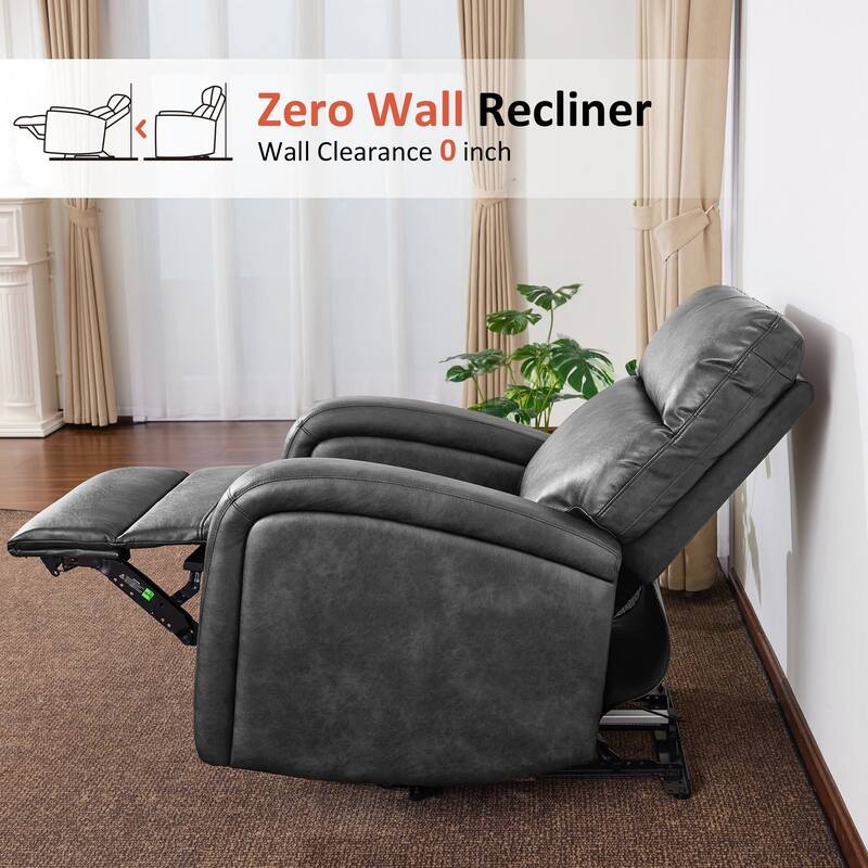 Zero Wall Recliner Chair, Power Recliner with USB & Type-C Dual Charge Ports, for Small Space, Living Room