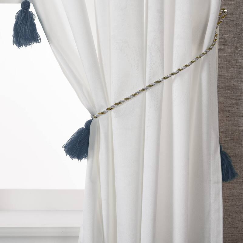DriftAway Boho Velvet Handmade Tassel Curtain Room Darkening Thermal Insulated Window Curtains