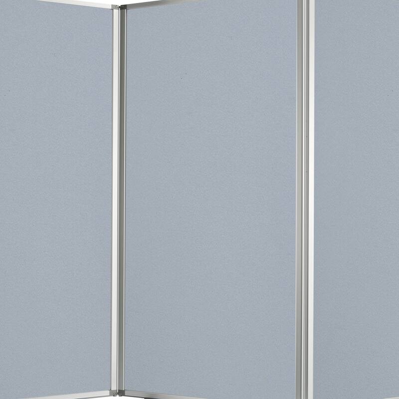 Accordion Style Fabric Upholstered 3 Panel Room Divider, Gray