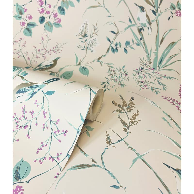 Fine Decor Mariko Teal Botanical Wallpaper