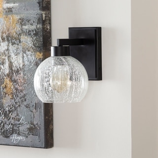 Crackle glass outlet wall sconce