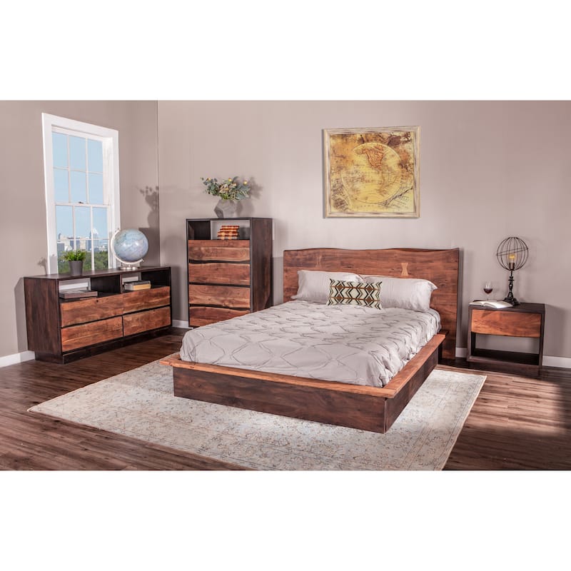 Palermo Acacia Wood Live Edge Bed
