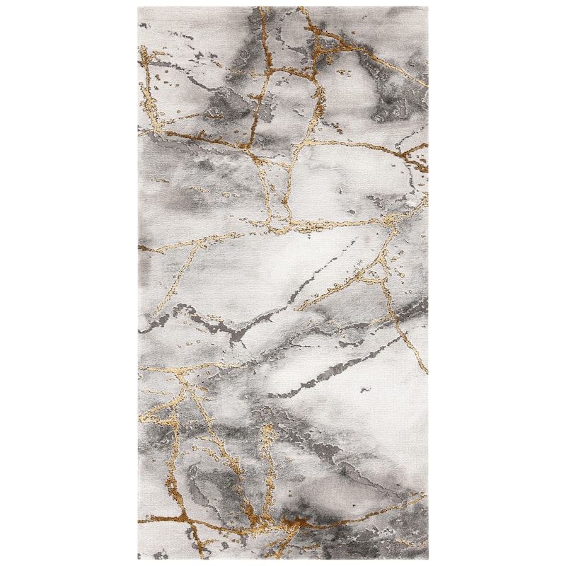 SAFAVIEH Craft Miyase Modern Abstract Rug - 2'7" x 5' - Grey/Gold