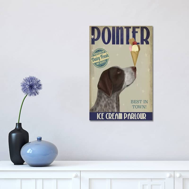 iCanvas "German Shorthaired Pointer Ice Cream" by Fab Funky Canvas Print - 18x12x1.5