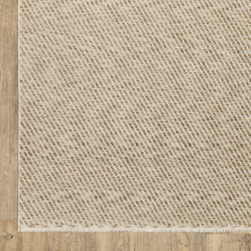 Style Haven Estella Textured Lines Beige/ Tan Area Rug