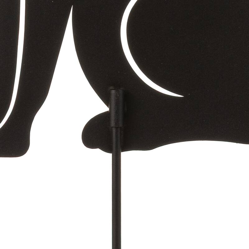 Glitzhome 2-in-1 Black Metal Cat Rabbit Duck Dog Silhouette Yard Stakes Wall Decor (Set of 3)