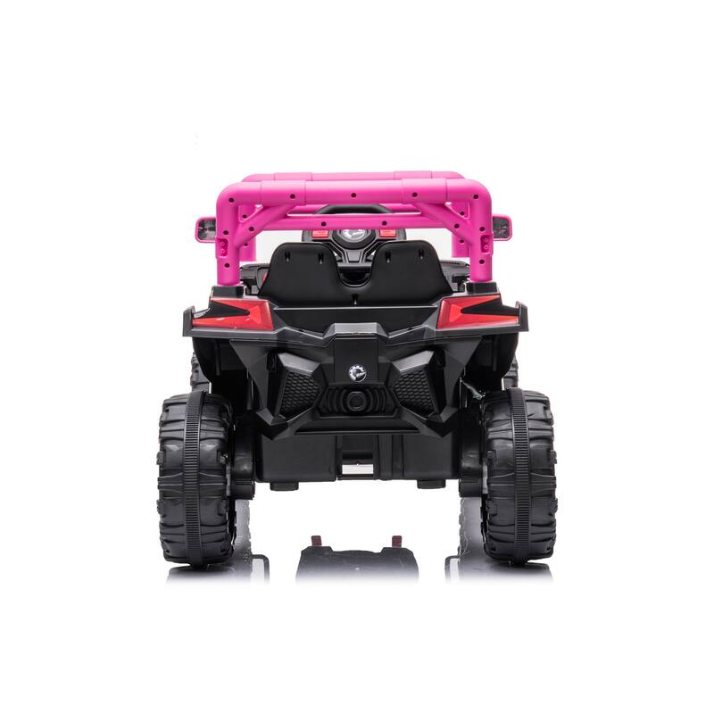 12V Battery-Powered Ride-On Car for Kids with Remote Control, 4 Motors, LED Lights, Music, Swing,Girls