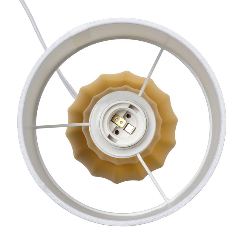 Double Gourd Ceramic Table Lamp with Tapered Shade - 12.5" - Yellow