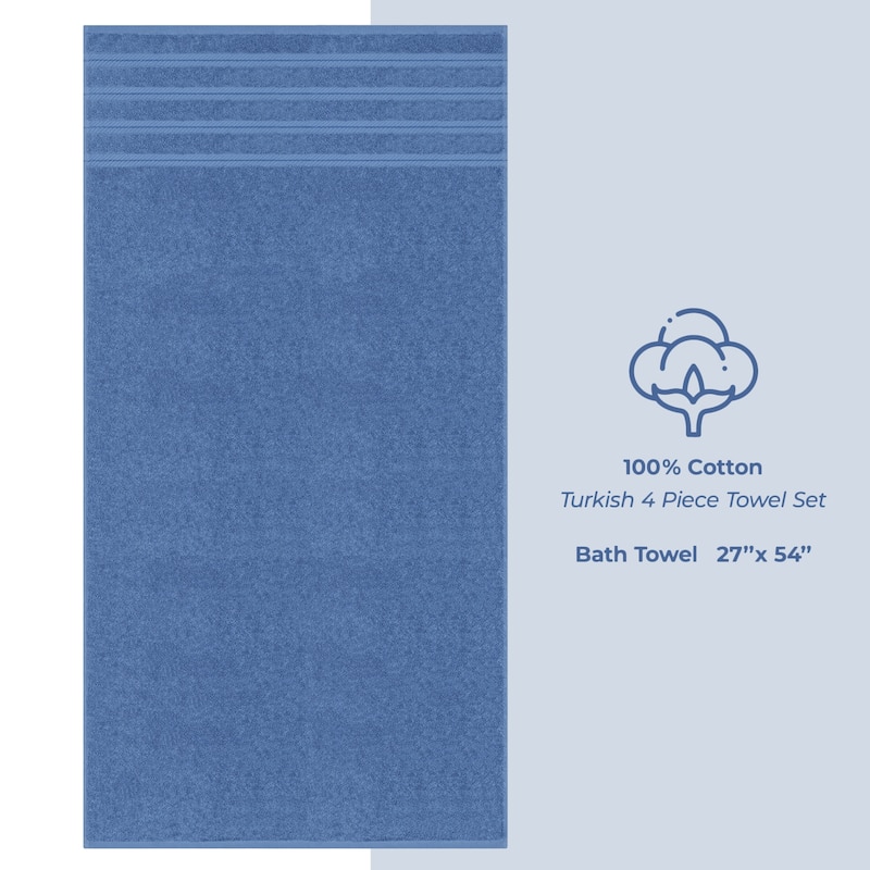 American Soft Linen 100% Cotton Turkish Bath Towels Large, 4 Pack Luxury Hotel Spa Quality Turkish Bath Towels Bathroom Sets