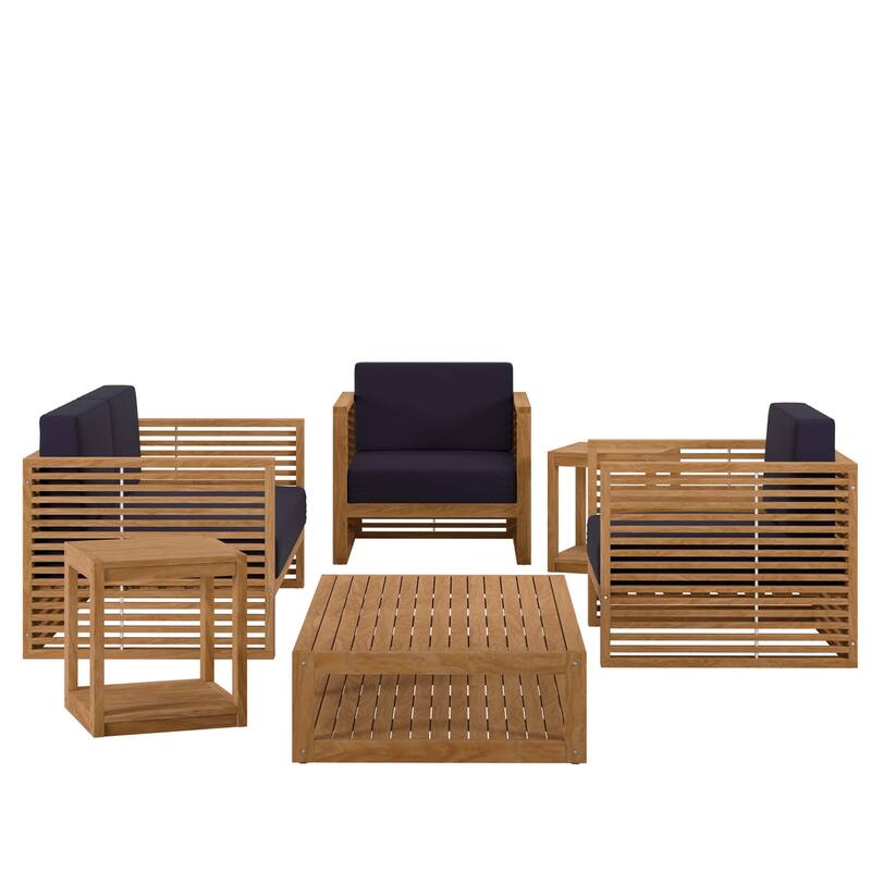 Carlsbad 6-Piece Teak Wood Outdoor Patio Outdoor Patio Set