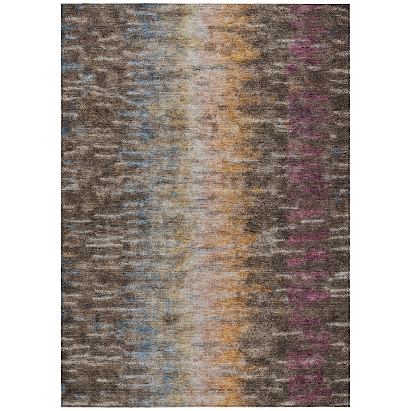 Machine Washable Indoor/ Outdoor Contemporary Ombre Chantille Rug