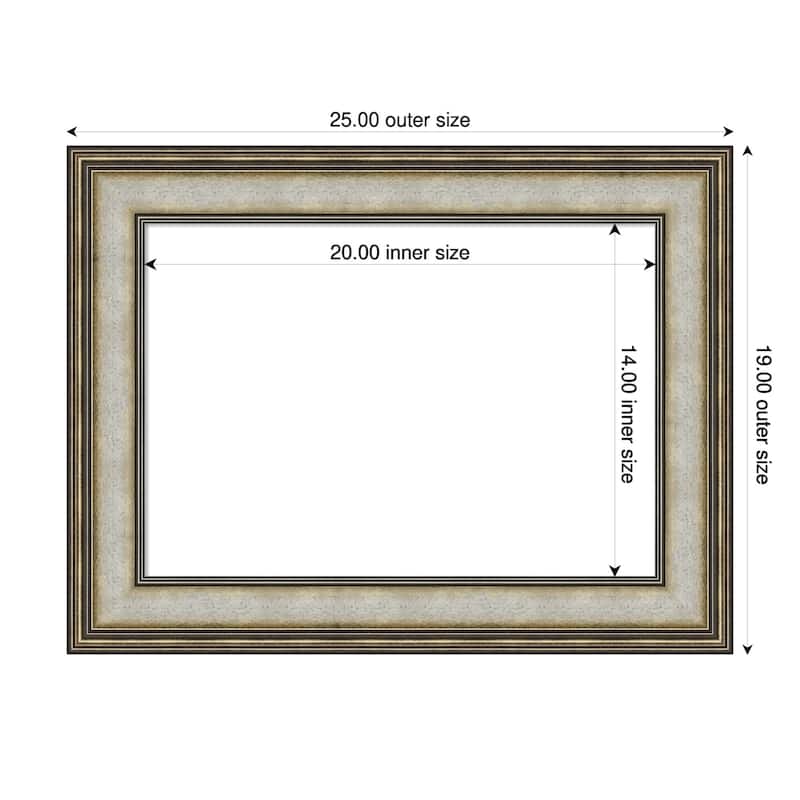 Amanti Art Mezzanine Antique Silver Framed Dry Erase Magnetic Board - 25 x 19 in - Mezzanine Antique Silver